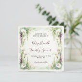 Cascading Calla Save the Date Kaart (Staand voorkant)