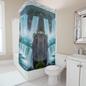 "Cascading Calm – Niagara Herfsten Badkamer Art" Douchegordijn (In situ)