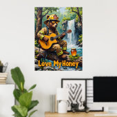 Cascading Chords: Beer's Honeyed Harmony Poster (Thuiskantoor)