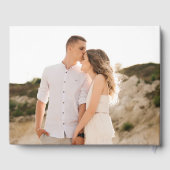 Cascading Dusty Paarse Bladeren Fotobruiloft Gastenboek (Achterkant)