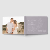 Cascading Dusty Paarse Bladeren Fotobruiloft Gastenboek (Volledig)