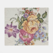 Cascading Elegance: op porselein geïnspireerde blo Fleece Deken (Voorkant (Horizontaal))