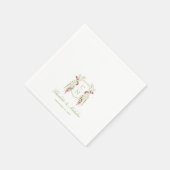 Cascading Floral Monogram Crest Wedding Servet (Hoek)