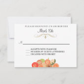 Cascading Floral Wedding Response Cards RSVP Kaartje (Achterkant)