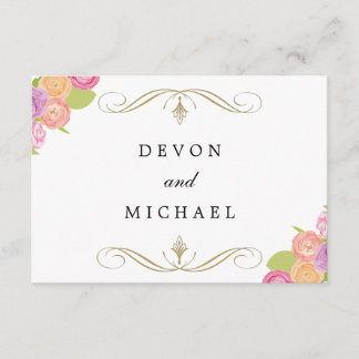 Cascading Floral Wedding Response Cards RSVP Kaartje