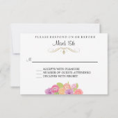 Cascading Floral Wedding Response Cards RSVP Kaartje (Achterkant)