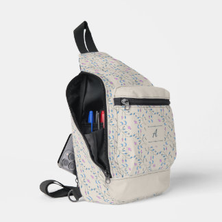 Cascading Flowers Blauw en Roze Sling Bag