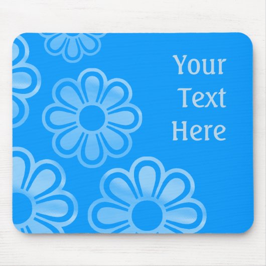 Cascading Flowers - Blue (0099FF) Muismat (Voorkant)