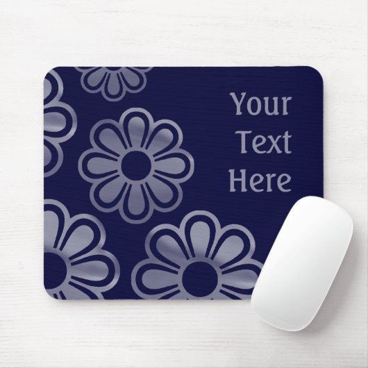 Cascading Flowers - Deep Navy Muismat (Met muis)