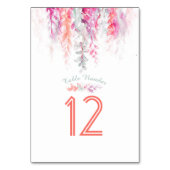 Cascading Flowers koraal roze groene waterverf Kaart (Voorkant)