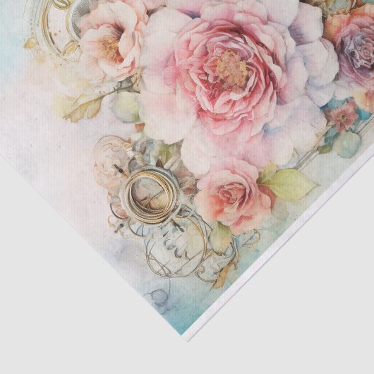 Cascading Flowers Mixed Media Tissuepapier (Detail)