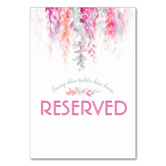 Cascading Flowers roze koraal waterverf gereservee Kaart (Achterkant)