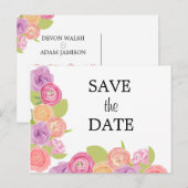Cascading Flowers Wedding Save the Date Post Kaart (Voorkant / Achterkant)