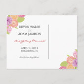 Cascading Flowers Wedding Save the Date Post Kaart (Achterkant)