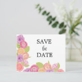 Cascading Flowers Wedding Save the Date Post Kaart (Staand voorkant)