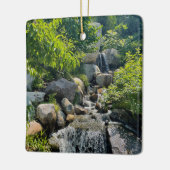 Cascading Forest waterval | bosgroen Keramisch Ornament (Links)