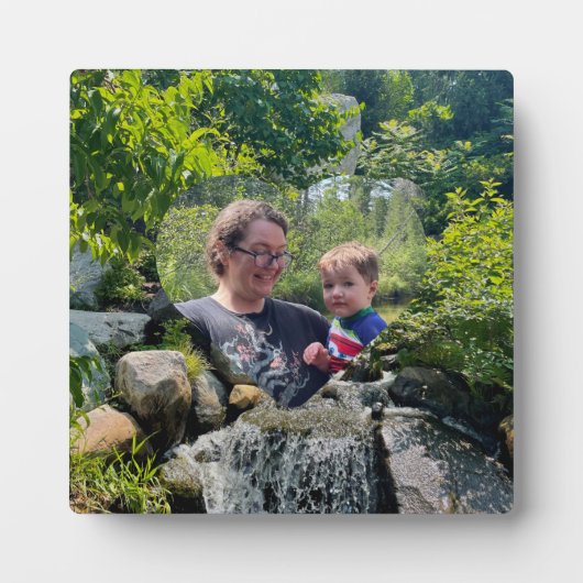 Cascading forest waterval groen hart sjabloon fotoplaat (Voorkant)