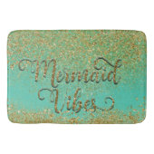 Cascading Gold Glitter & Blauwgroen Aqua MERMAID V Badmat (Voorkant)
