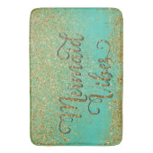 Cascading Gold Glitter & Blauwgroen Aqua MERMAID V Badmat (Voorkant Verticaal)