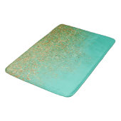 Cascading Gold Glitter en Blauwgroen Aqua Glam Tre Badmat (Gekanteld)