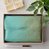 Cascading Gold Glitter en Blauwgroen Aqua Glam Tre Tissuepapier (Geschenk)