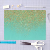 Cascading Gold Glitter en Blauwgroen Aqua Glam Tre Tissuepapier (Craft)