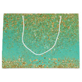 Cascading Gold Glitter Glitter Glam Sparkle Party Large Cadeautasje (Voorkant)