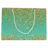 Cascading Gold Glitter Glitter Glam Sparkle Party Large Cadeautasje (Achterkant)