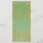 Cascading Gouden Glitters & Teal Aqua Glam Menu (Achterkant)