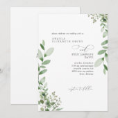 Cascading Green Geen Ouders Bruiloft Kaart (Voorkant / Achterkant)