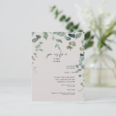 Cascading Greenery Neutral Vrijgezellenfeest Briefkaart (Staand voorkant)