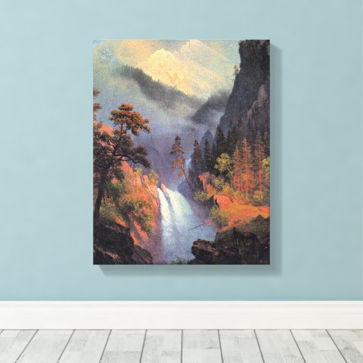 Cascading Herfsten bij zonsondergang, kunstschilde Canvas Afdruk (Insitu (Houten vloer))
