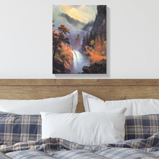Cascading Herfsten bij zonsondergang, kunstschilde Canvas Afdruk (Insitu (Slaapkamer))