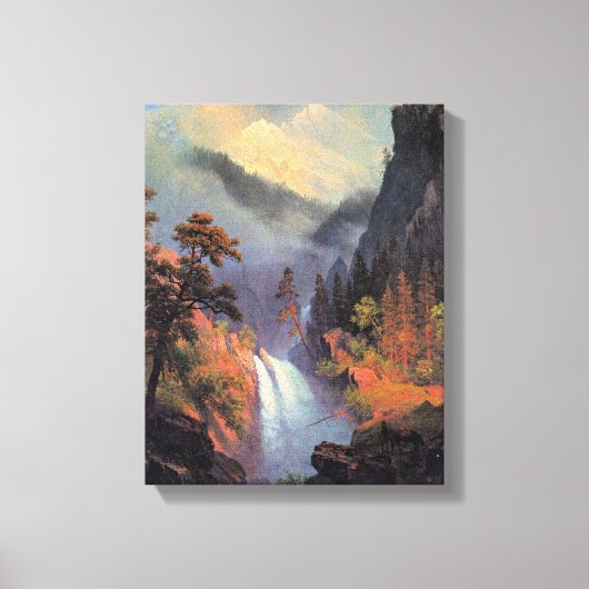 Cascading Herfsten bij zonsondergang, kunstschilde Canvas Afdruk (Voorkant)