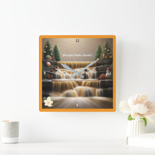 "Cascading Herfsten of Joy" Vierkante Klok