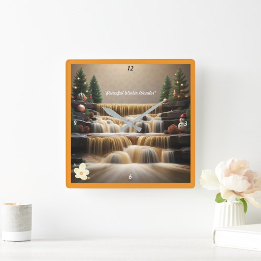 "Cascading Herfsten of Joy" Vierkante Klok (Huis)