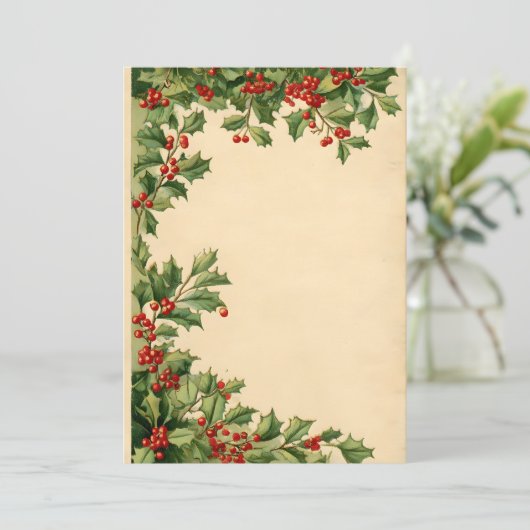 Cascading Holly Bovenrand Kaart (Staand voorkant)