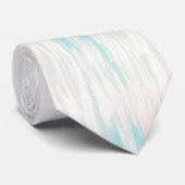 Cascading Hues: Waterverf in Blues en Blush Stropdas (Opgerold)