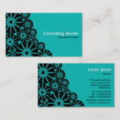 Cascading Jewels - Aqua Blue 0ABAB5 Visitekaartje (Voorkant / Achterkant)