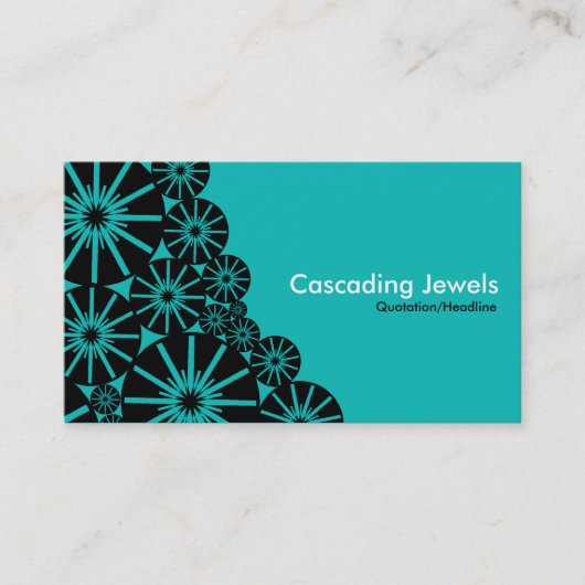 Cascading Jewels - Aqua Blue 0ABAB5 Visitekaartje (Voorkant)