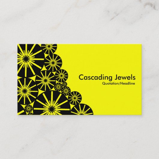 Cascading Jewels - Geel Visitekaartje (Voorkant)