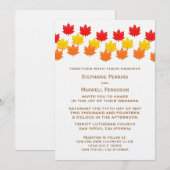Cascading Leaves Fall Wedding Invitation Kaart (Voorkant / Achterkant)