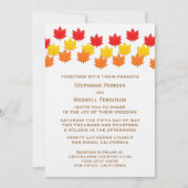 Cascading Leaves Fall Wedding Invitation Kaart (Voorkant)