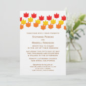 Cascading Leaves Fall Wedding Invitation Kaart (Staand voorkant)