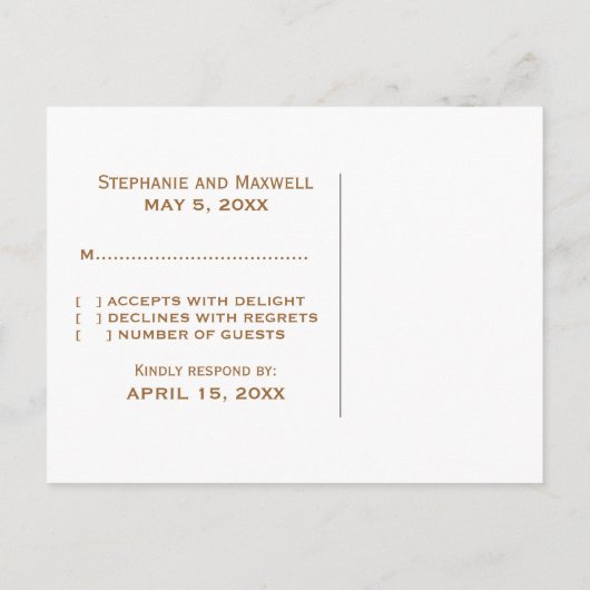 Cascading Leaves Fall Wedding RSVP Briefkaart (Achterkant)