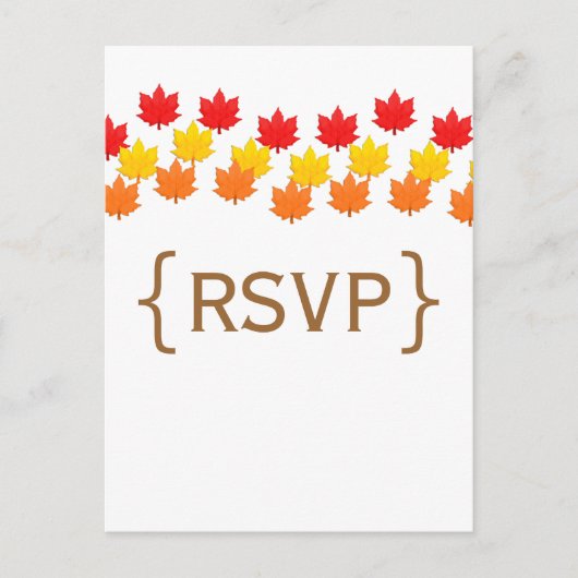 Cascading Leaves Fall Wedding RSVP Briefkaart (Voorkant)