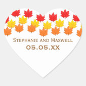 Cascading Leaves Fall Wedding Stickers (Voorkant)