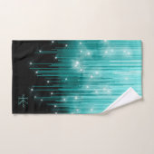 Cascading Lights Monogram Blauwgroen ID789 Bad Handdoek (Handdoek)