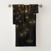 Cascading Lights Monogram Gold ID789 Bad Handdoek (Insitu)