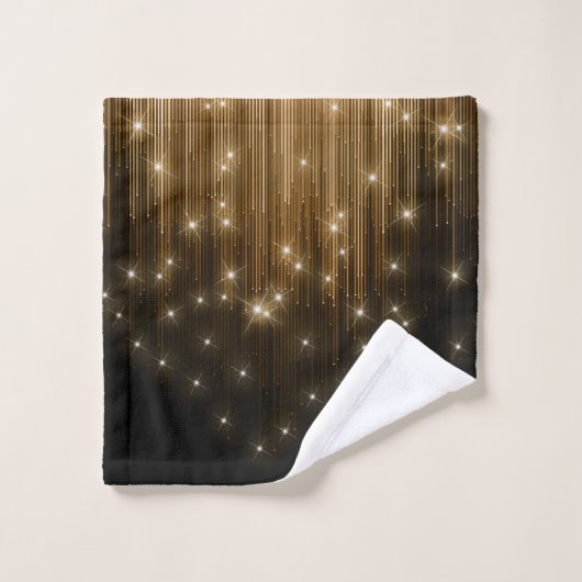 Cascading Lights Monogram Gold ID789 Bad Handdoek (Wasdoekje)